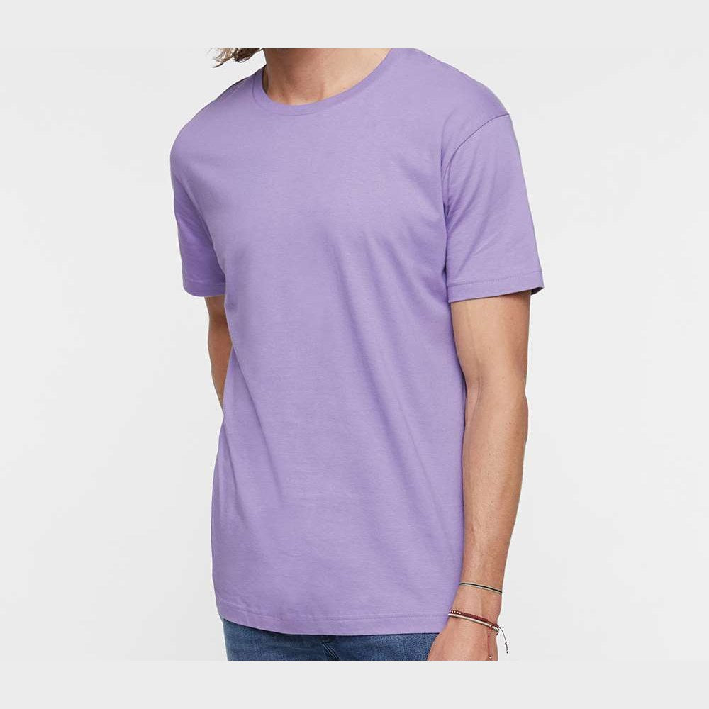 LAT Unisex Fine Jersey Tee Full Color - Lavender - On Model Front