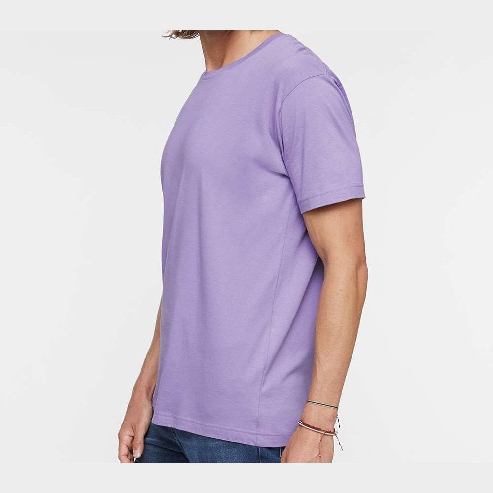 LAT Unisex Fine Jersey Tee Full Color - Lavender - On Model Side