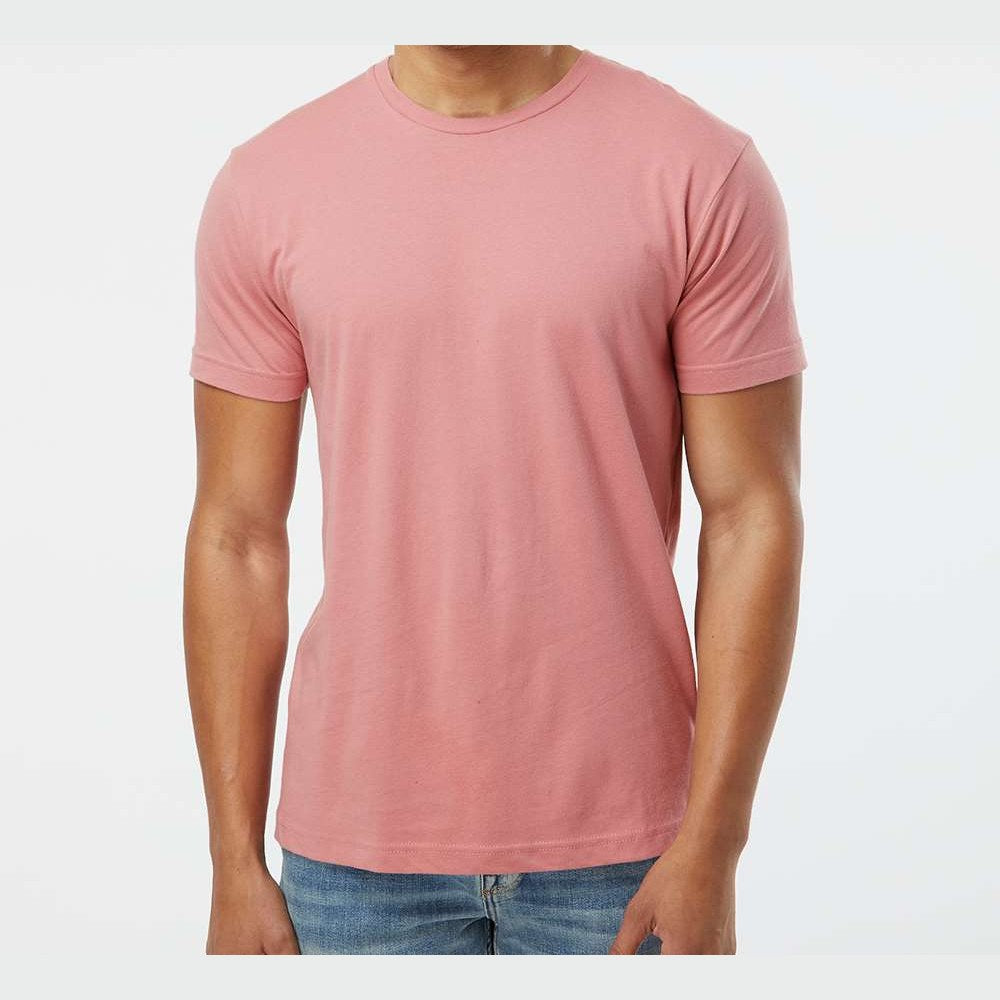 LAT Unisex Fine Jersey Tee Full Color - Mauvelous - On Model Front