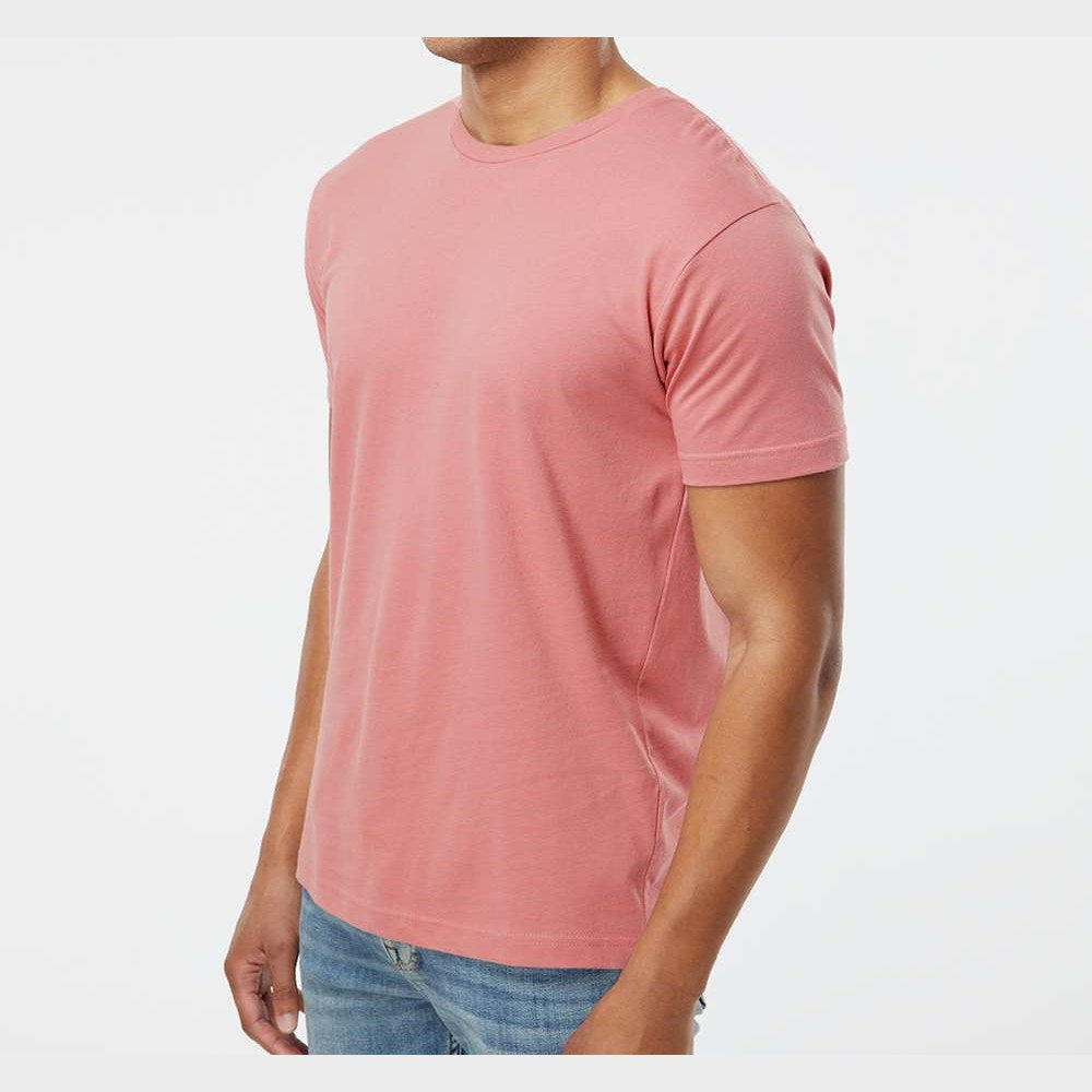 LAT Unisex Fine Jersey Tee Full Color - Mauvelous - On Model Side