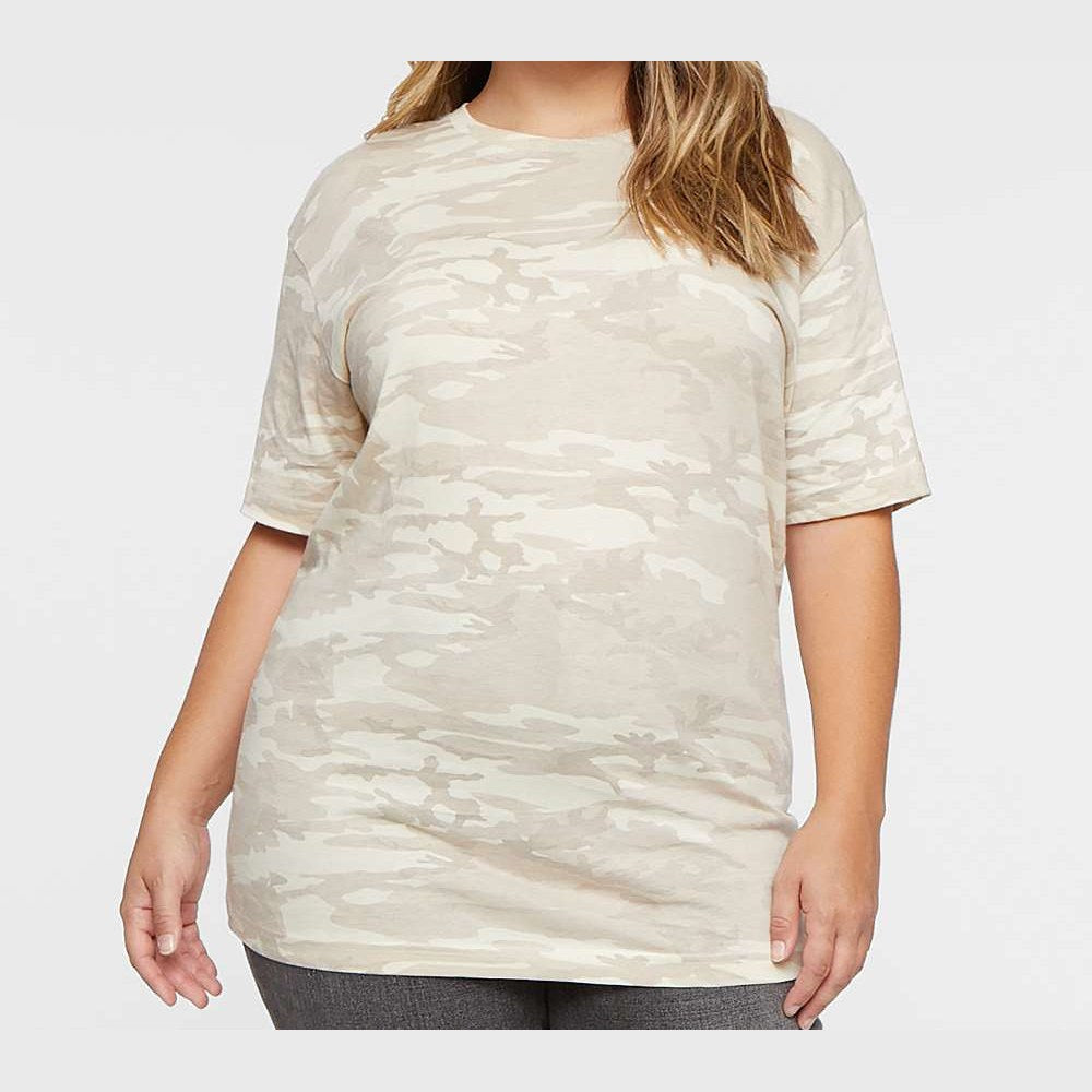 LAT Unisex Fine Jersey Tee Full Color - Natural Camo - On Model Front