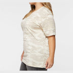 LAT Unisex Fine Jersey Tee Full Color - Natural Camo - On Model Side