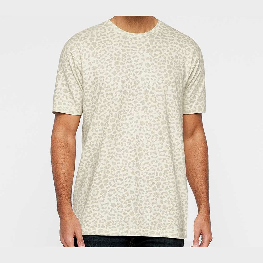 LAT Unisex Fine Jersey Tee Full Color - Natural Leopard - On Model Front