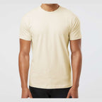 LAT Unisex Fine Jersey Tee Full Color - Natural - On Model Front
