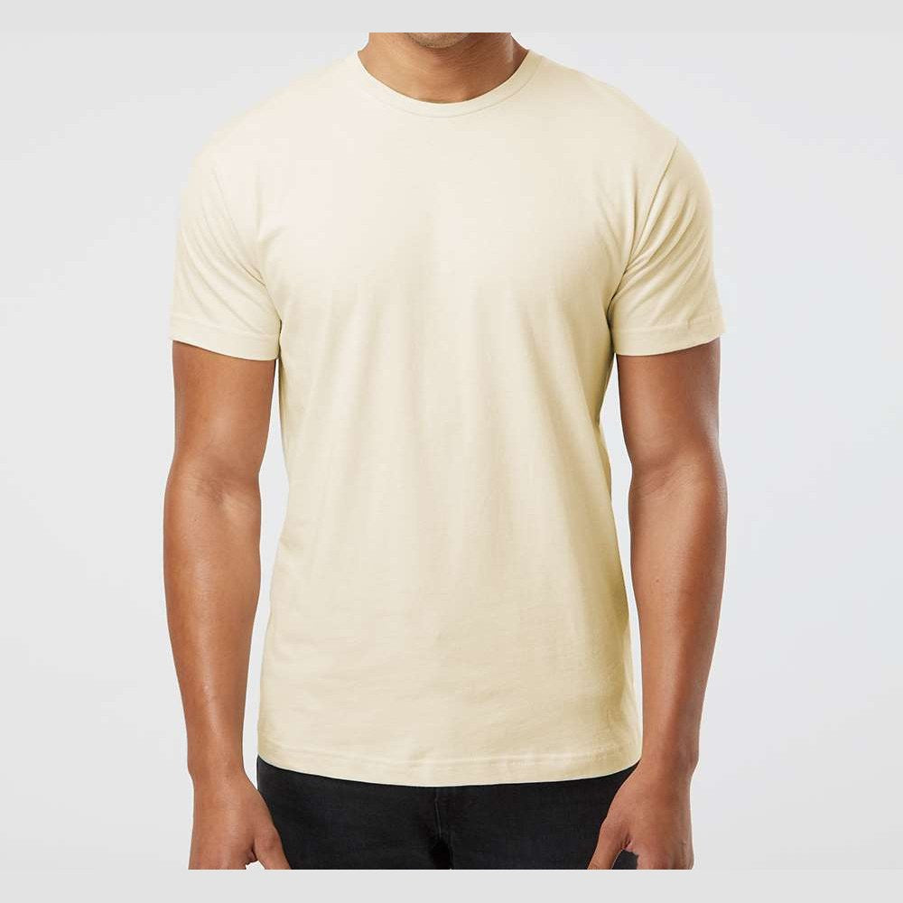 LAT Unisex Fine Jersey Tee Full Color - Natural - On Model Front
