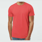 LAT Unisex Fine Jersey Tee Full Color - Passionfruit - On Model Front