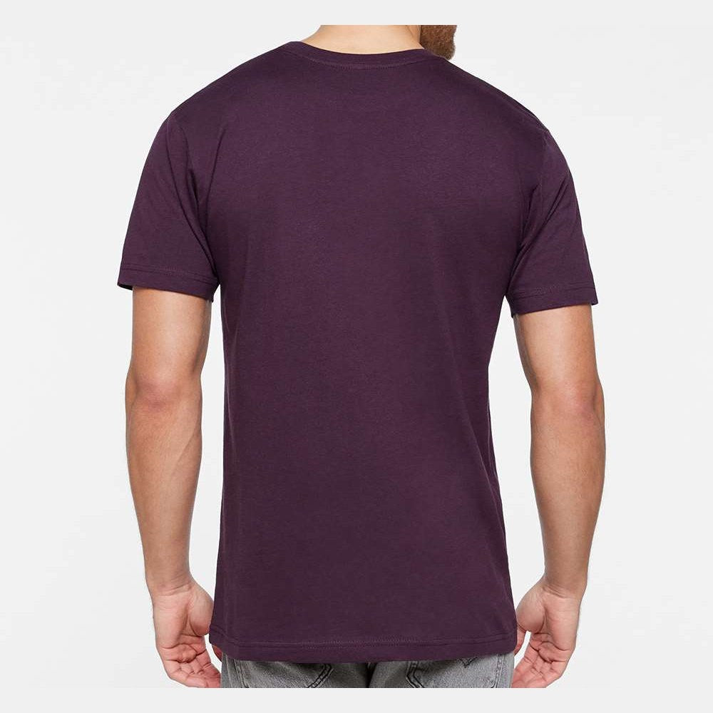 LAT Unisex Fine Jersey Tee Full Color - Plum - On Model Back
