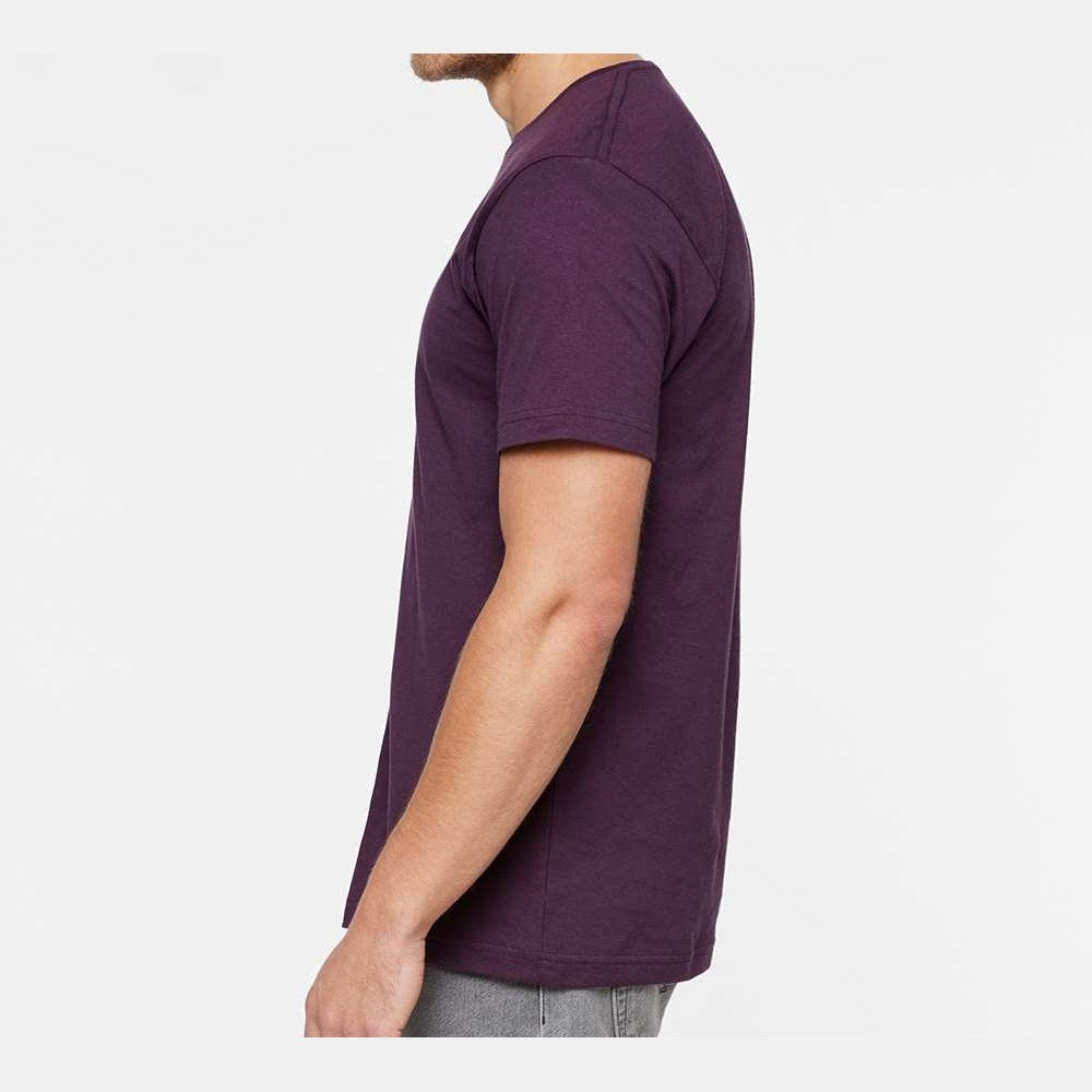 LAT Unisex Fine Jersey Tee Full Color - Plum - On Model Side