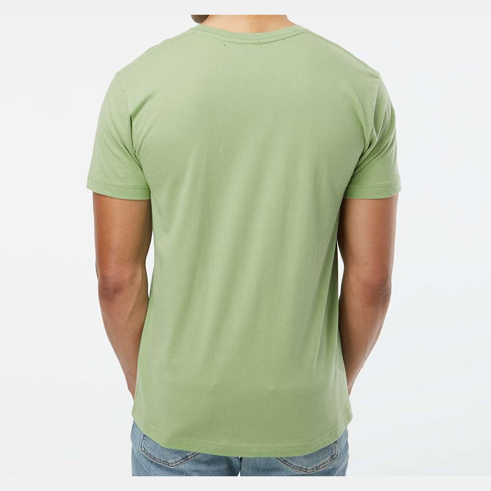 LAT Unisex Fine Jersey Tee Full Color - Sage - On Model Back