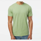 LAT Unisex Fine Jersey Tee Full Color - Sage - On Model Front