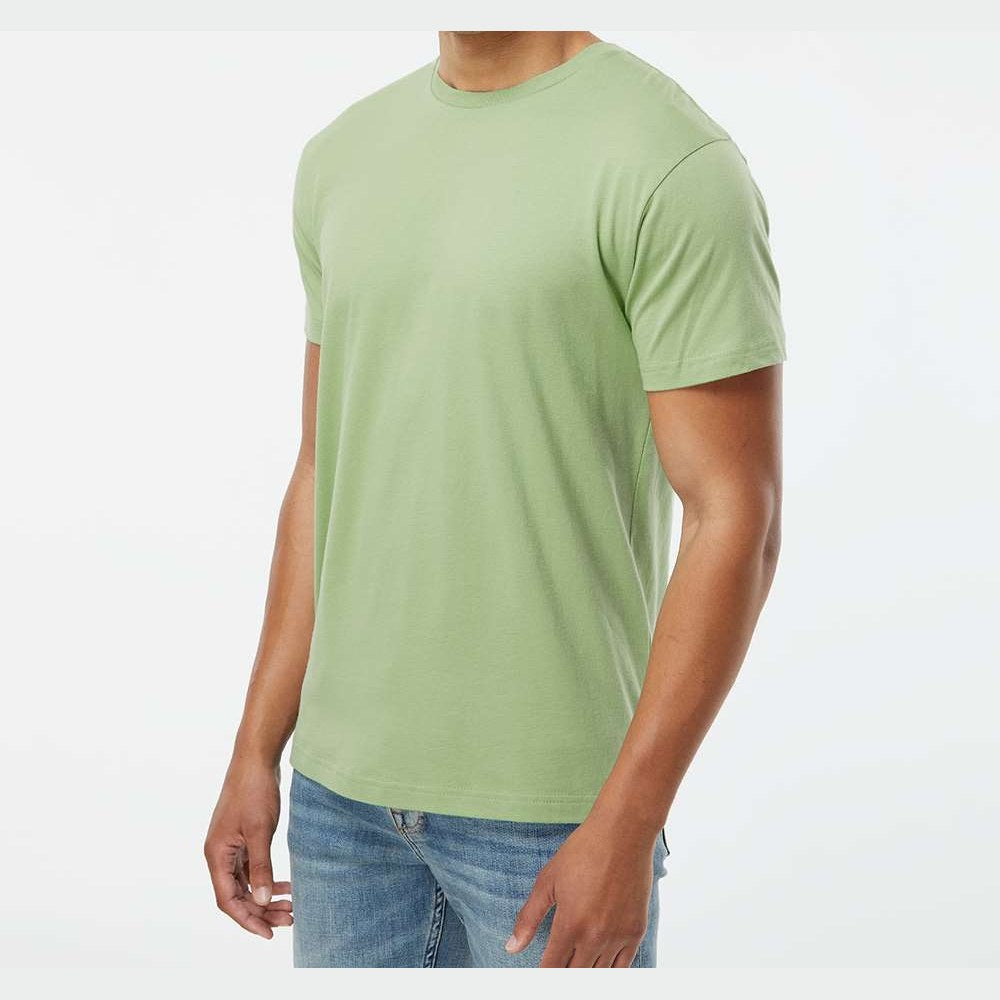 LAT Unisex Fine Jersey Tee Full Color - Sage - On Model Side