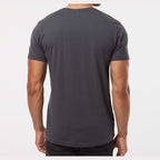 LAT Unisex Fine Jersey Tee Full Color - Slate - On Model Back