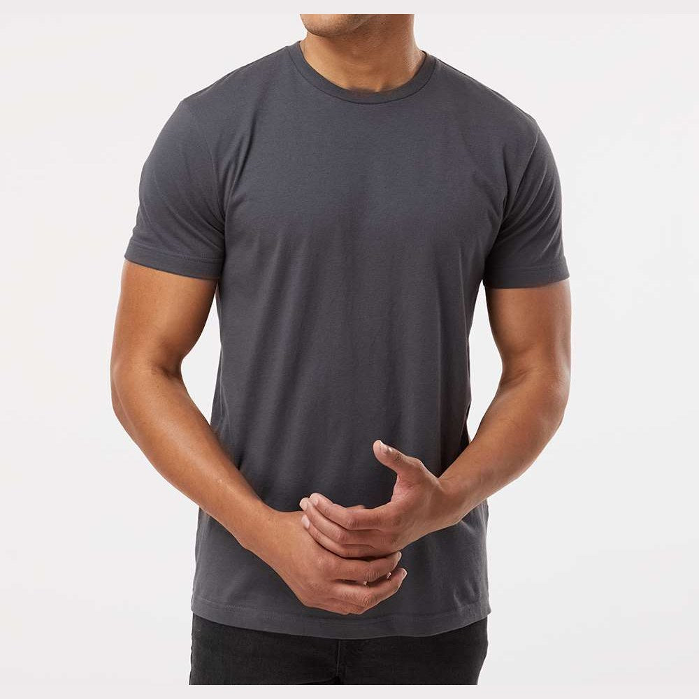 LAT Unisex Fine Jersey Tee Full Color - Slate - On Model Front