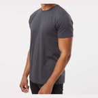 LAT Unisex Fine Jersey Tee Full Color - Slate - On Model Side