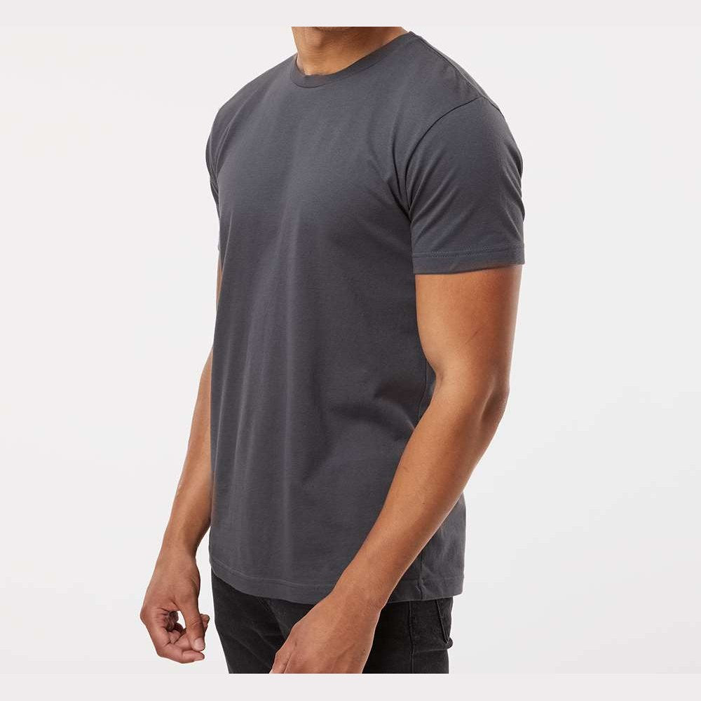 LAT Unisex Fine Jersey Tee Full Color - Slate - On Model Side