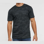 LAT Unisex Fine Jersey Tee Full Color - Storm Camo - On Model Front