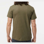 LAT Unisex Fine Jersey Tee Full Color - Vintage Military Green - On Model Back