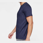 LAT Unisex Fine Jersey Tee Full Color - Vintage True Navy - On Model Side