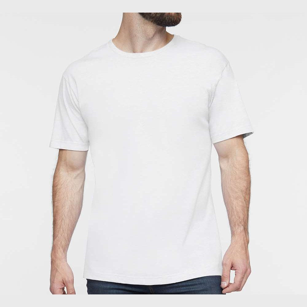 LAT Unisex Fine Jersey Tee Full Color - White - On Model Front