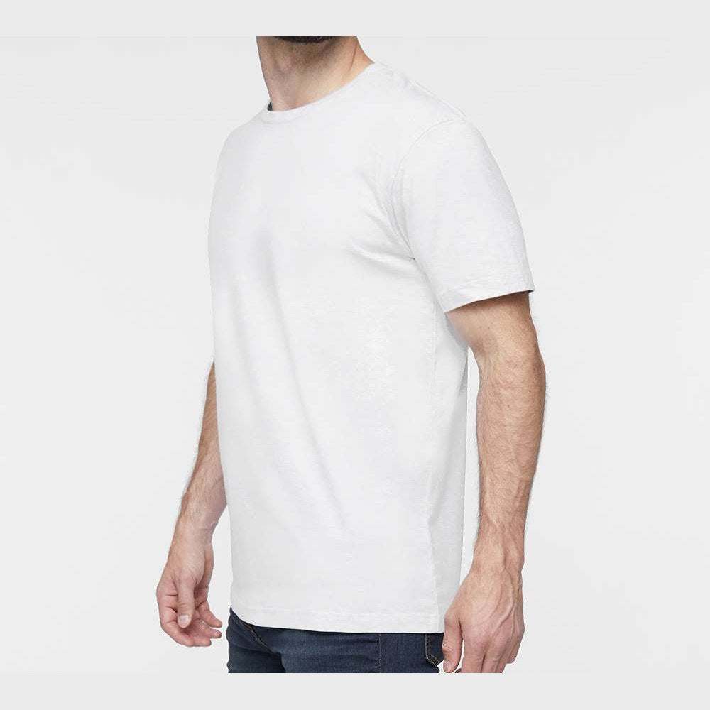LAT Unisex Fine Jersey Tee Full Color - White - On Model Side