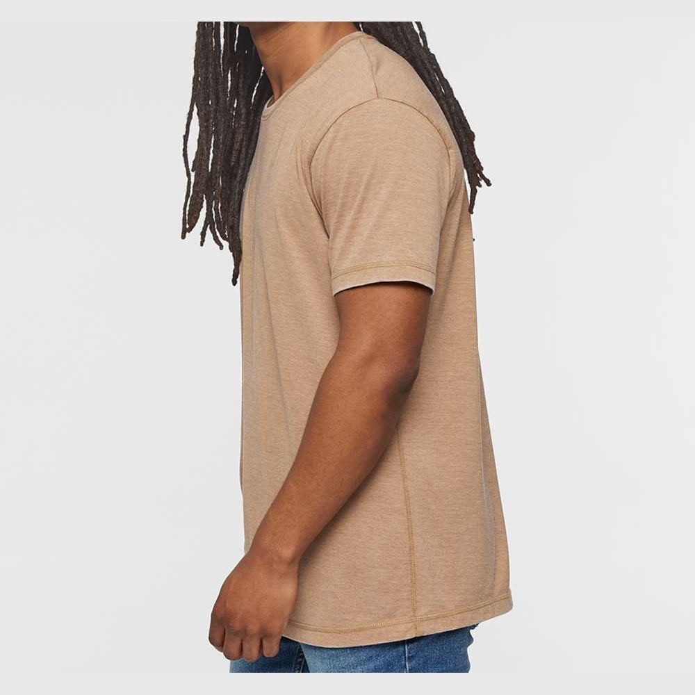 LAT Unisex Vintage Wash Tee - Washed Coyote Brown - On Model Side