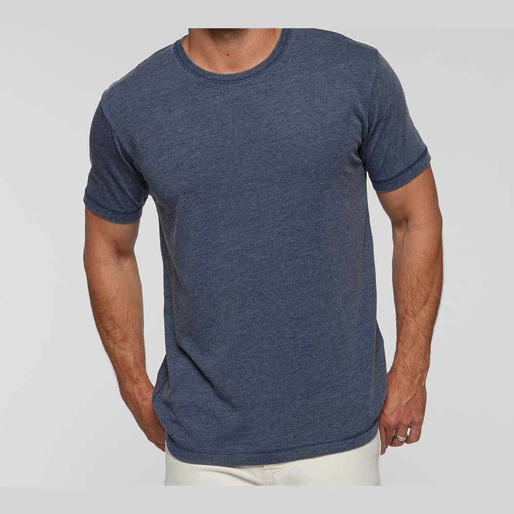 LAT Unisex Vintage Wash Tee - Washed Navy - On Model Front