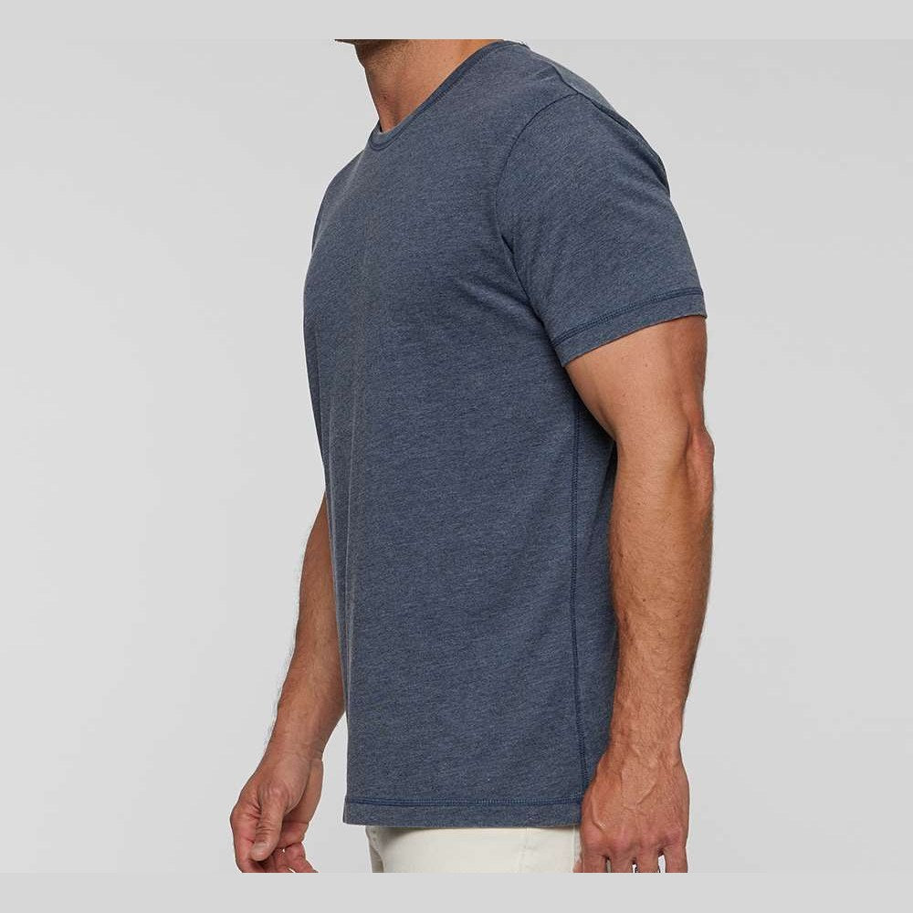 LAT Unisex Vintage Wash Tee - Washed Navy - On Model Side