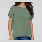 LAT Women's Vintage Wash Tee - Washed Basil - On Model Front