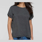 LAT Women's Vintage Wash Tee - Washed Black - On Model Front