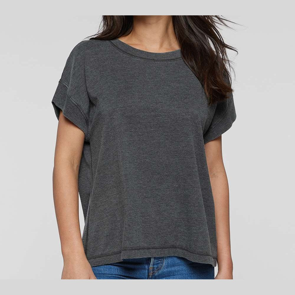 LAT Women's Vintage Wash Tee - Washed Black - On Model Front