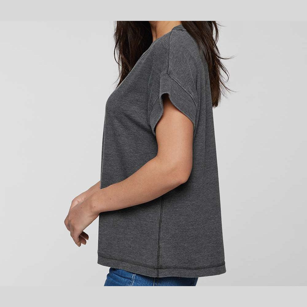 LAT Women's Vintage Wash Tee - Washed Black - On Model Side
