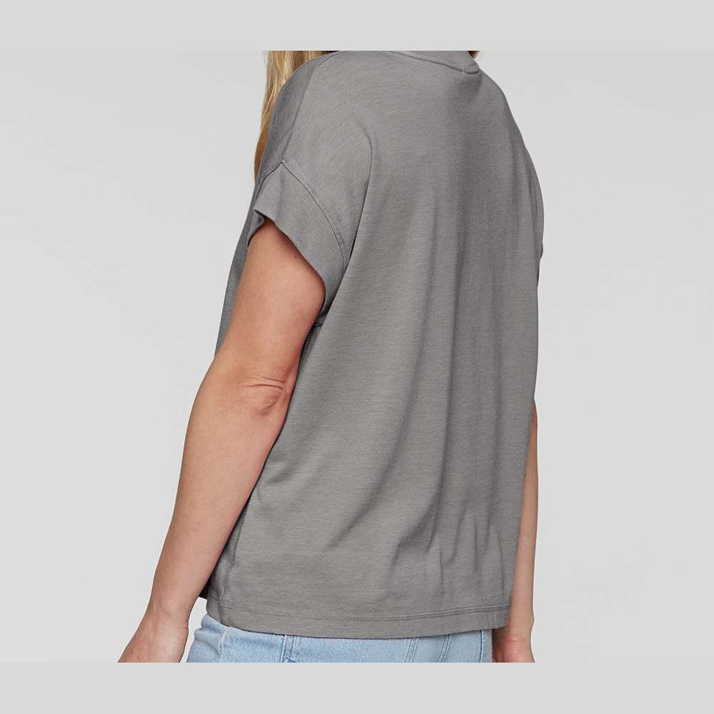 LAT Women's Vintage Wash Tee - Washed Grey - On Model Back