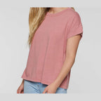 LAT Women's Vintage Wash Tee - Washed Mauvelous - On Model Front