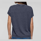LAT Women's Vintage Wash Tee - Washed Navy - On Model Back