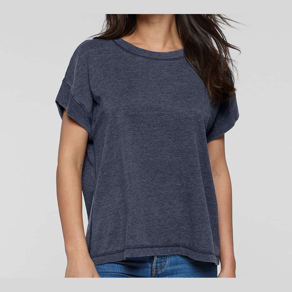 LAT Women's Vintage Wash Tee - Washed Navy - On Model Front