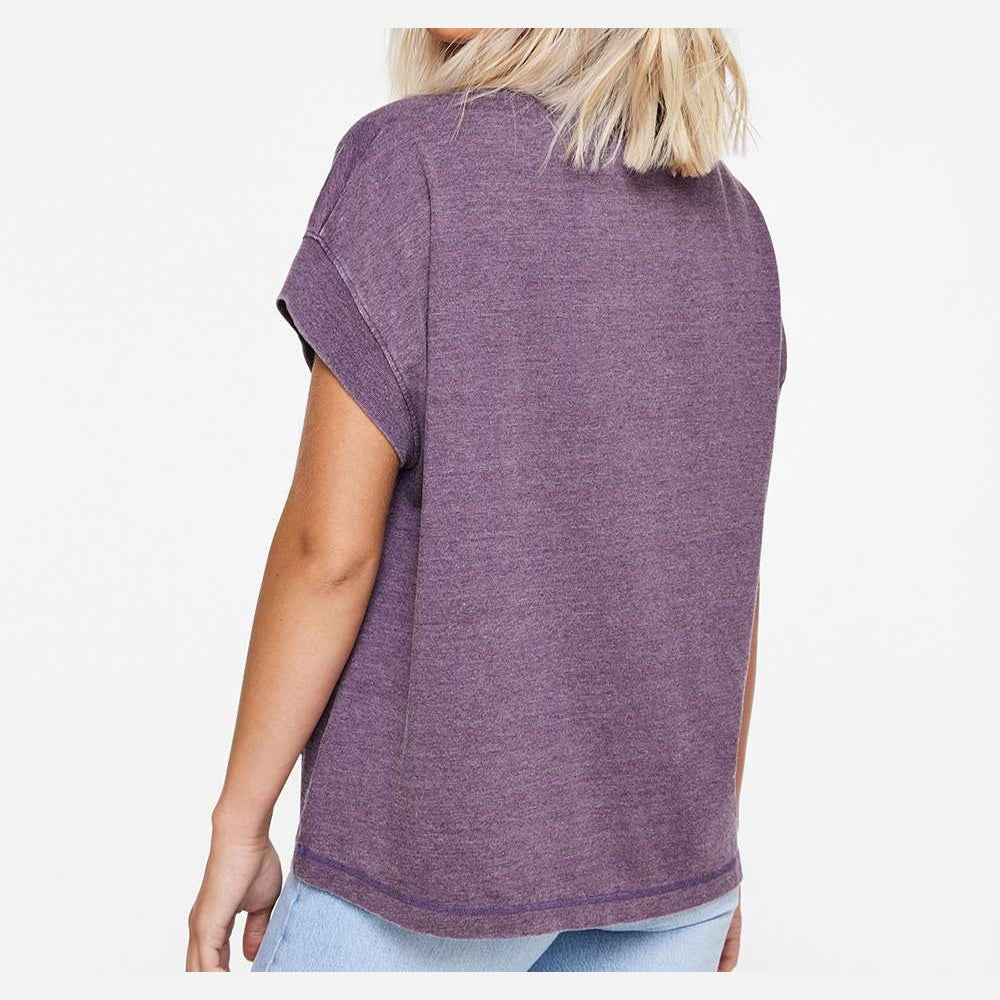 LAT Women's Vintage Wash Tee - Washed Plum - On Model Back