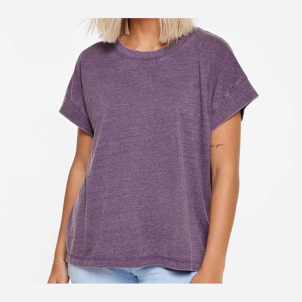 LAT Women's Vintage Wash Tee - Washed Plum - On Model Front