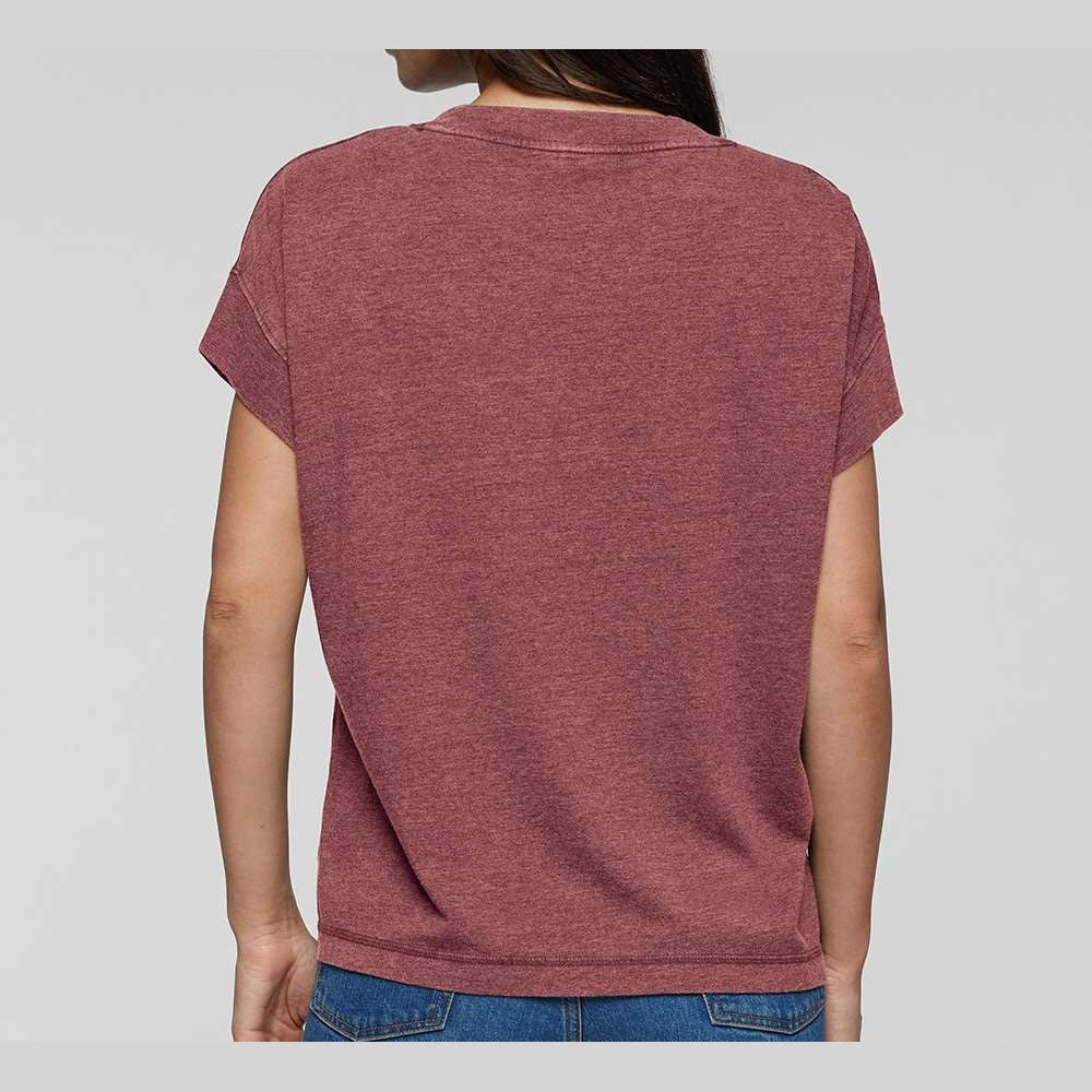 LAT Women's Vintage Wash Tee - Washed Rouge - On Model Back