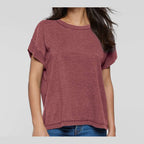 LAT Women's Vintage Wash Tee - Washed Rouge - On Model Front