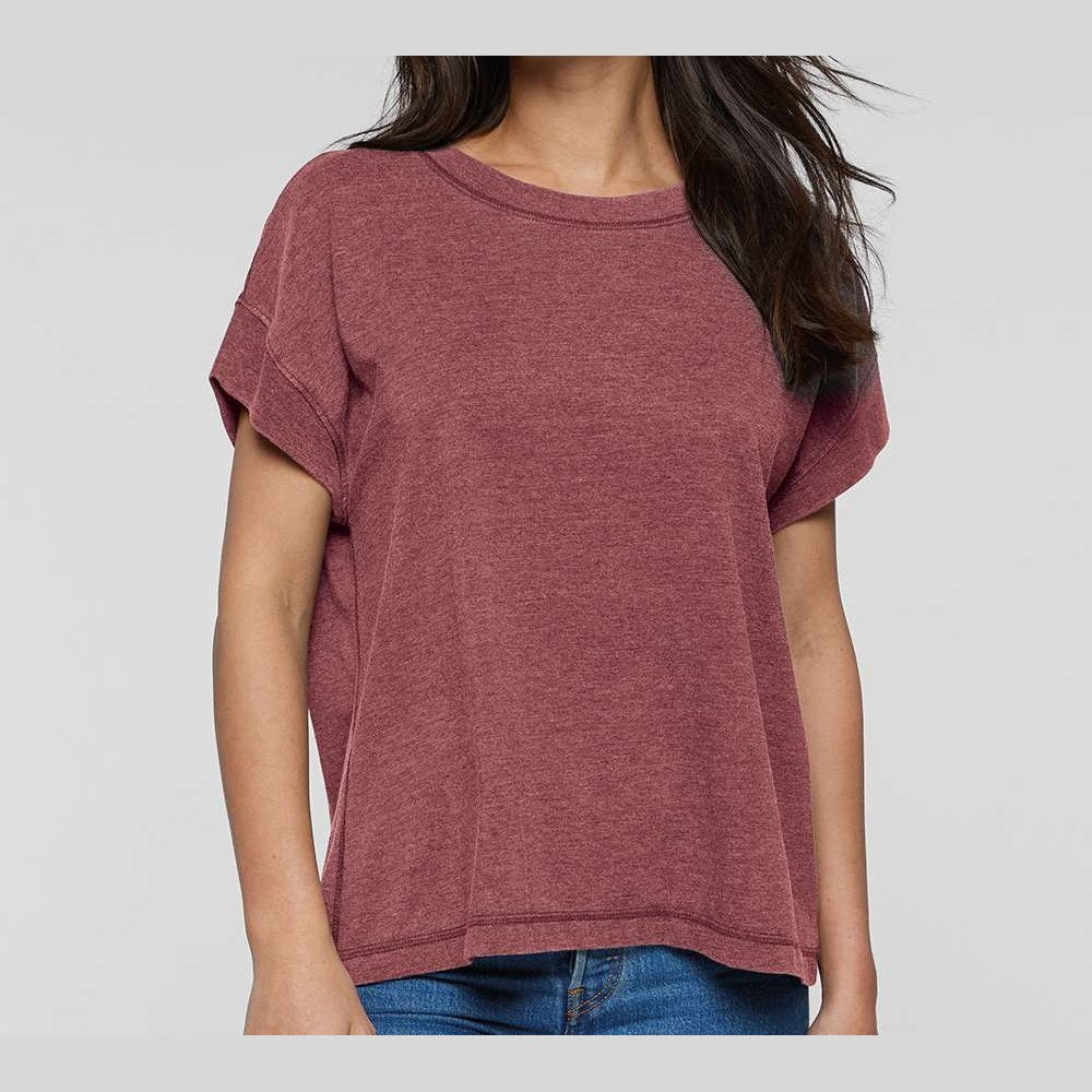LAT Women's Vintage Wash Tee - Washed Rouge - On Model Front