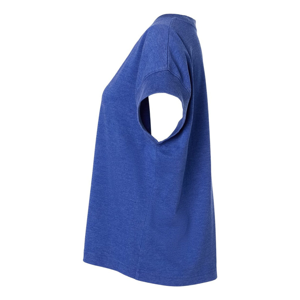 LAT Women's Vintage Wash Tee - Washed Royal - Direct Side