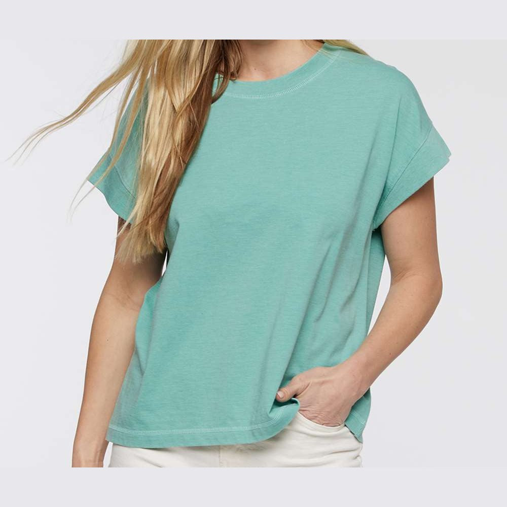 LAT Women's Vintage Wash Tee - Washed Saltwater - On Model Front