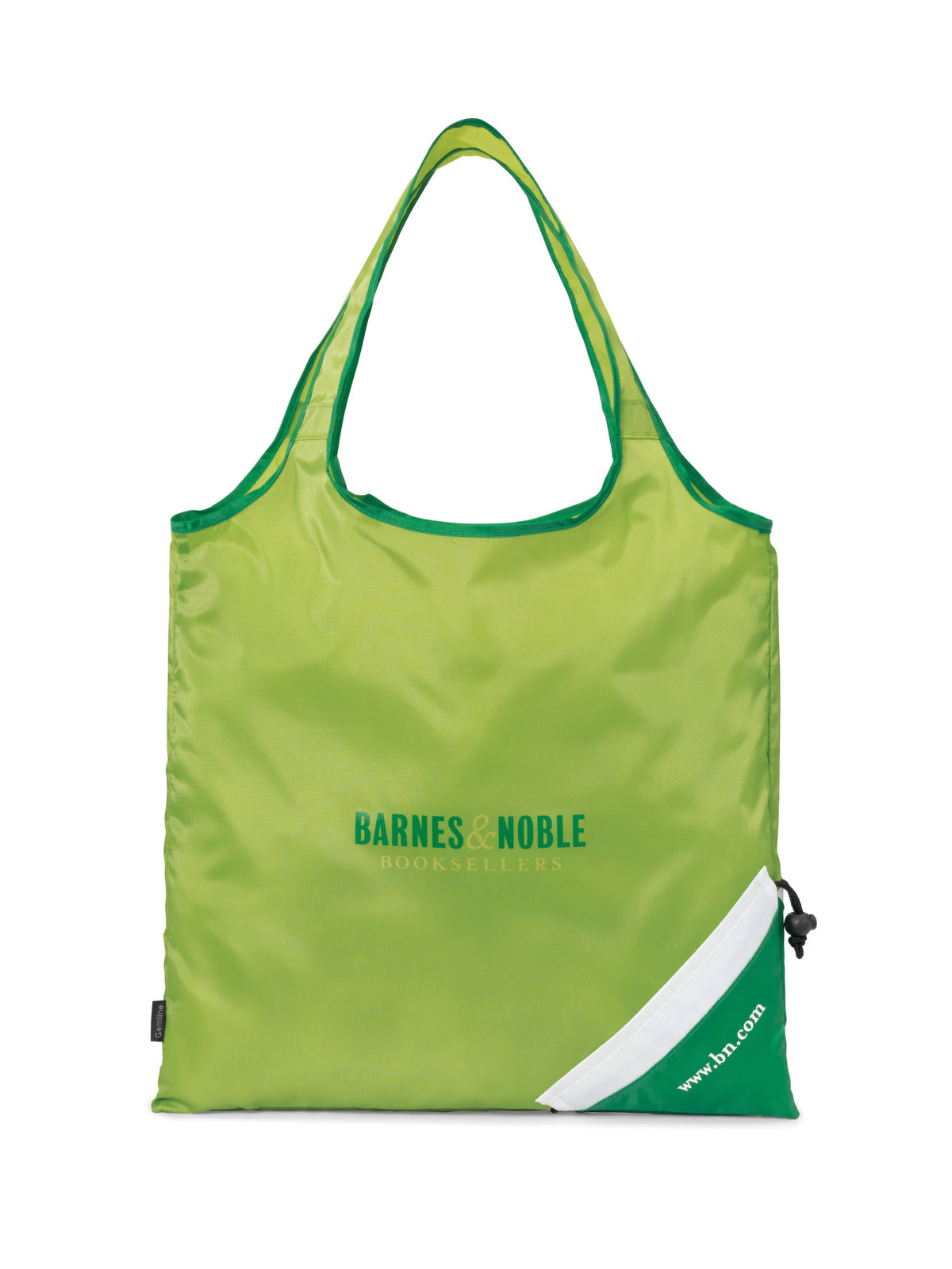 Latitudes Foldaway Shopping Tote with Drawstring Pouch - Apple Green - View 1