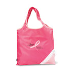 Latitudes Foldaway Shopping Tote with Drawstring Pouch Transfer - Peony Pink-Deep Pink - View 1