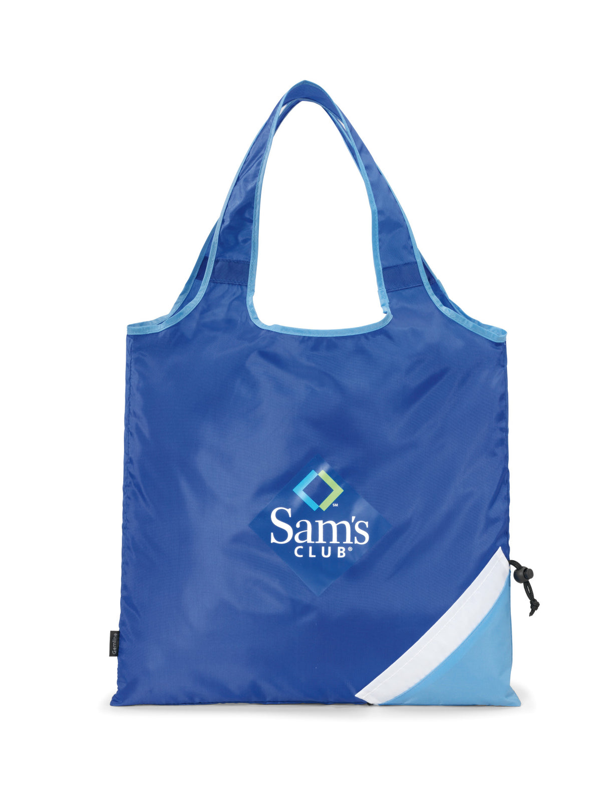 Latitudes Foldaway Shopping Tote with Drawstring Pouch Transfer - Royal Blue - View 1