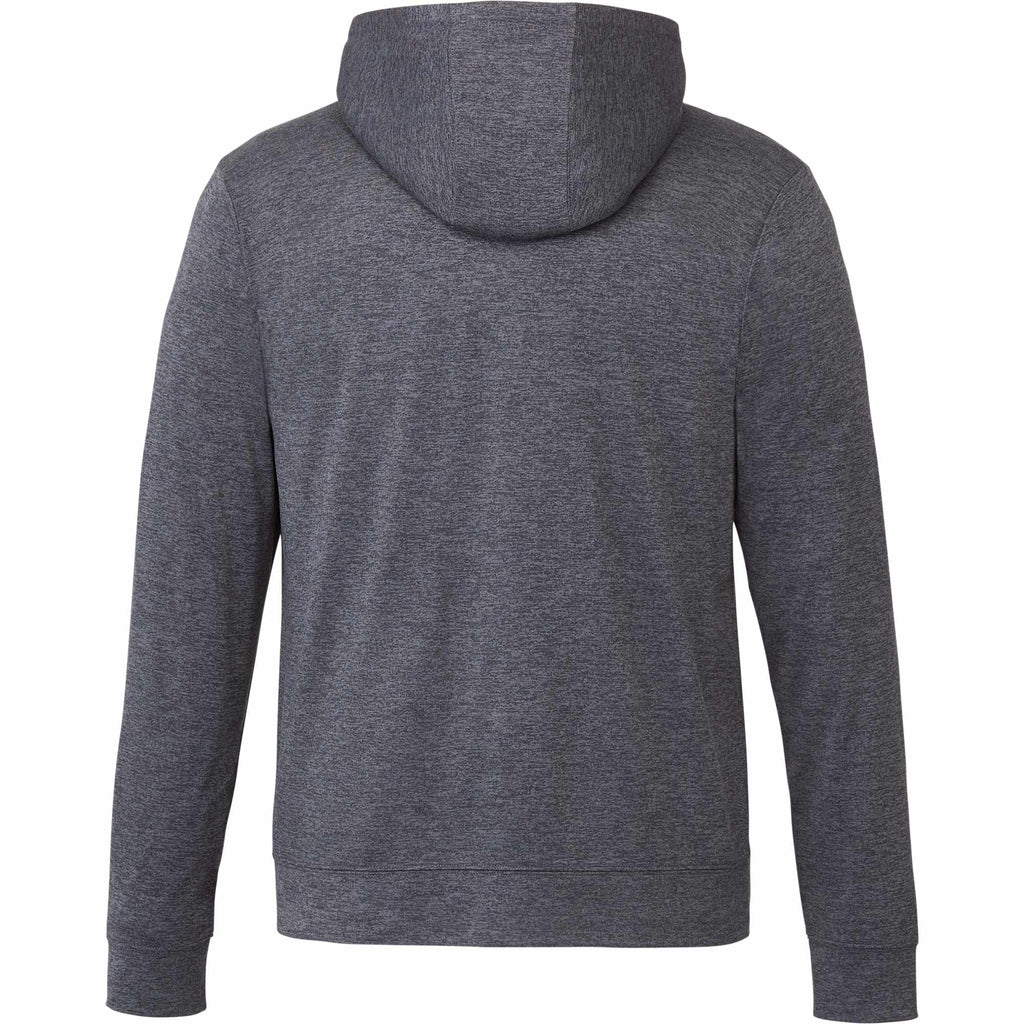Lavar Eco Knit Full Zip Hoodie for Men Embroidery - Heather Dark Charcoal - Back