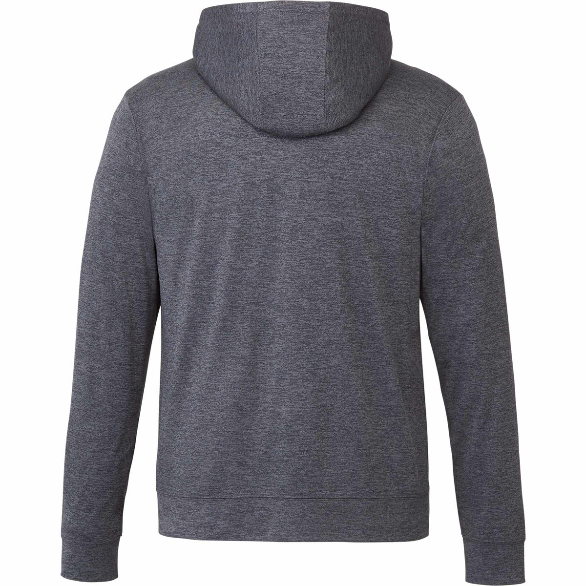 Lavar Eco Knit Full Zip Hoodie for Men Embroidery - Heather Dark Charcoal - Back