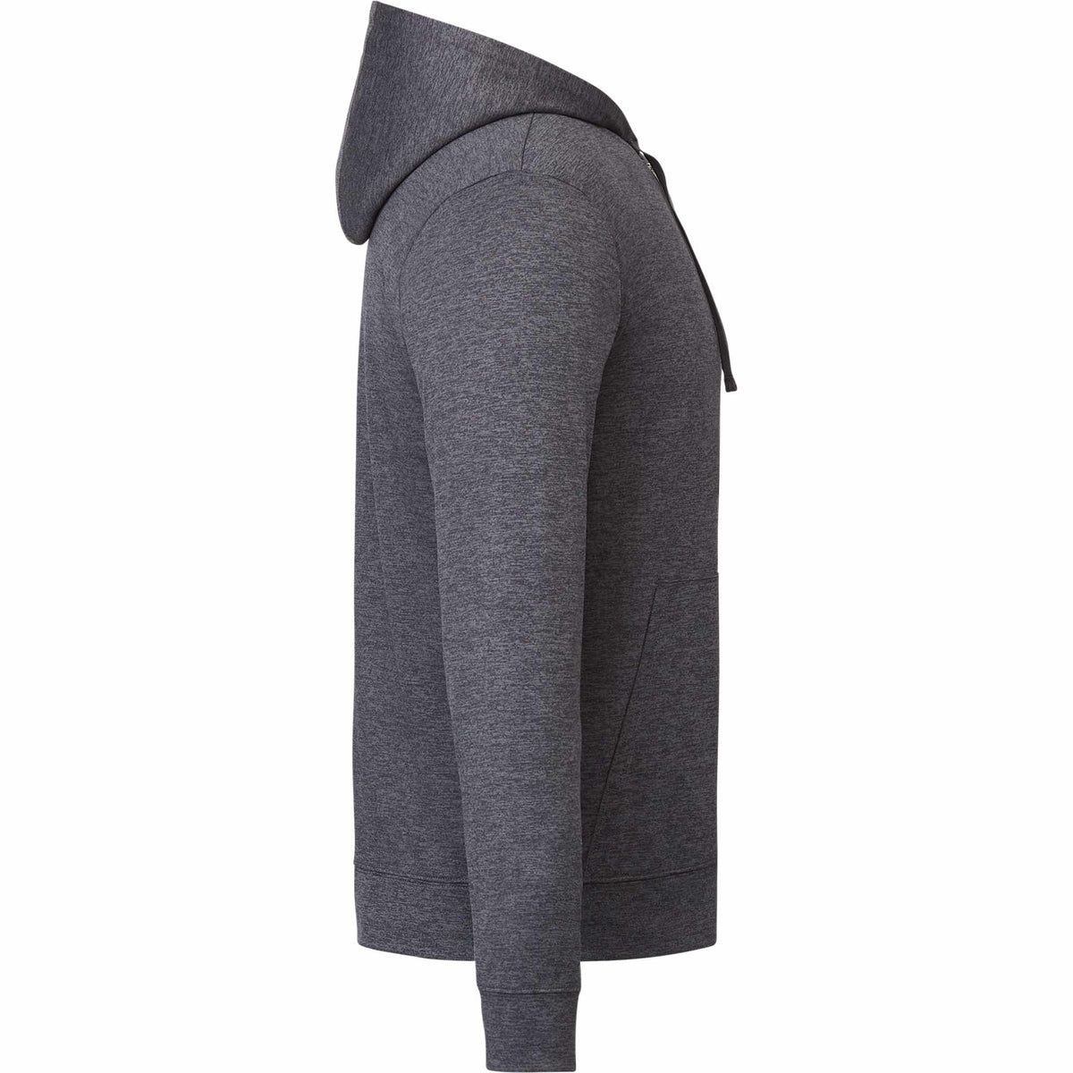 Lavar Eco Knit Full Zip Hoodie for Men Embroidery - Heather Dark Charcoal - Right Side