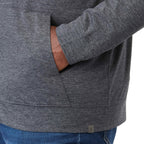 Lavar Eco Knit Full Zip Hoodie for Men Transfer - Heather Dark Charcoal - Left Angle On Model Pocket