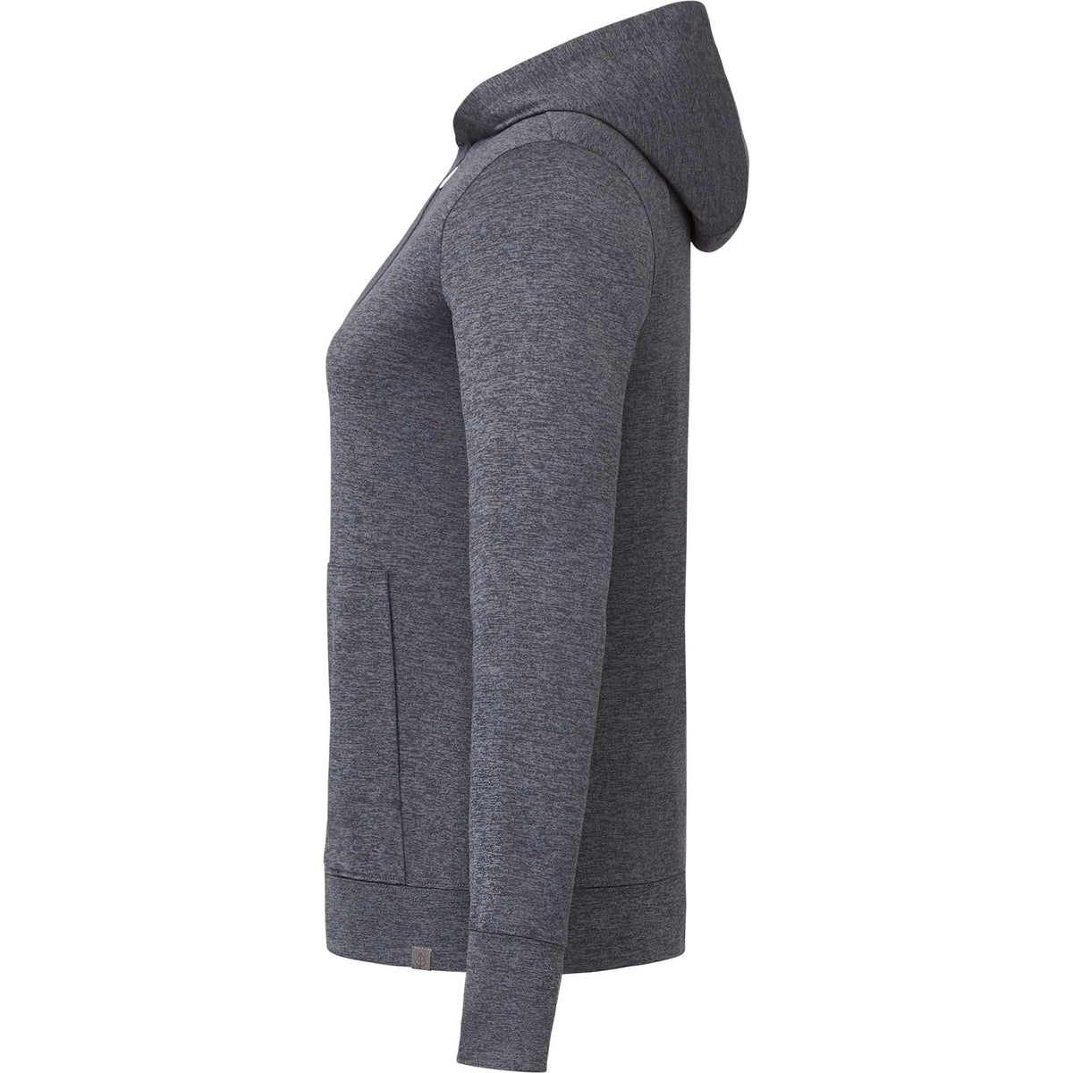 Lavar Eco Knit Full Zip Hoodie for Women Transfer - Heather Dark Charcoal - Left Side